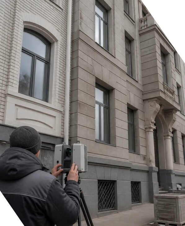 Лазерное сканирование фасадов зданий для обследования в Можге